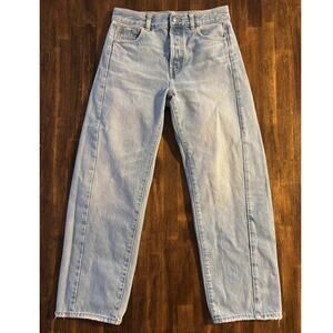 Madewell Women’s 25 Jean Pieced Barrel Leg 100% Cotton Denim Curved Ankle